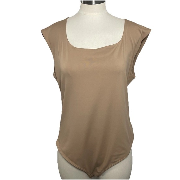 Express XL Body Contour Camel Square Neck Bodysuit NWT - Picture 2 of 6